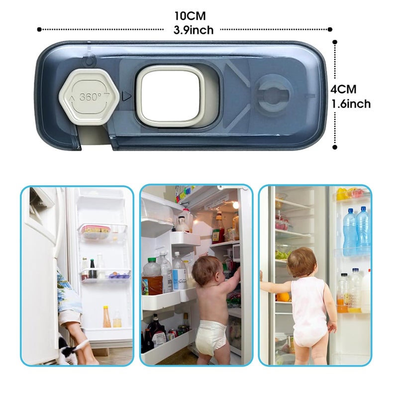 Wilbeva Fridge Locks with Self Adhesive, Refrigerator Latch for Kids, Toddlers and Children, Child & Baby Proofing Freezer Door Lock for, Cabinets and Drawers, Oven, Windows (Blue-2pack) - Image 4